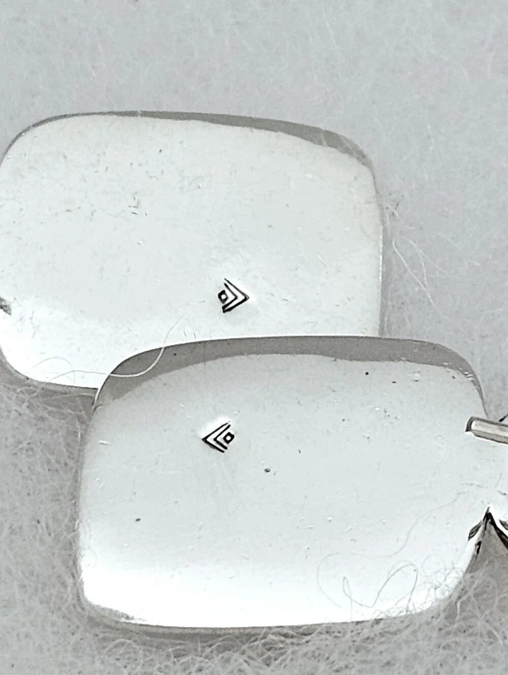 Silpada Rare Sterling Silver Amber Cabochon Rectangular Chevron Earrings W1451
